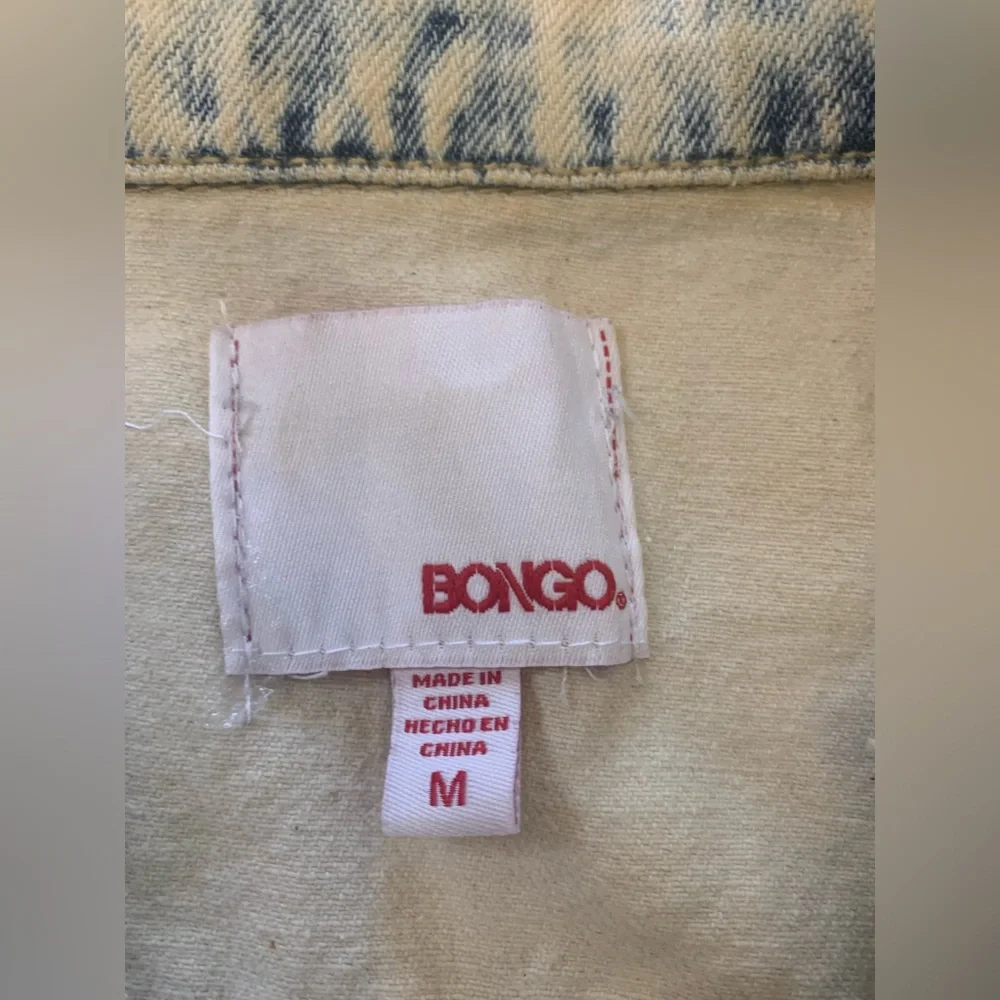 Vintage Y2K Bongo women’s medium whitewashed denim vest (C)